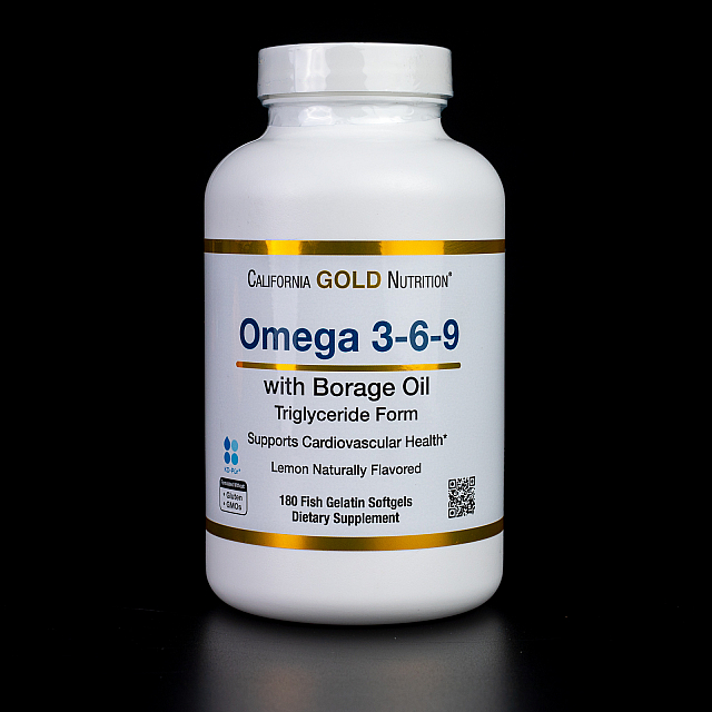 Omega 3-6-9 Fish Oil with Borage Oil (180 softgels)  