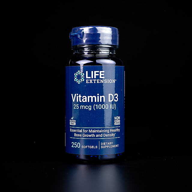 Vitamin D3 25 mcg (1 000 IU)	(250 softgels)