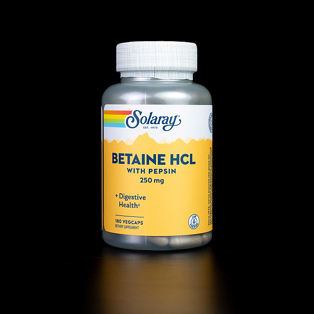 Betaine HCl with Pepsin 250mg (180 veg caps)  
