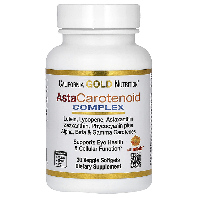 AstaCarotenoid Complex with Lutein, Lycopene, Astaxanthin and Vitamin A	(30 Veggie Softgels)