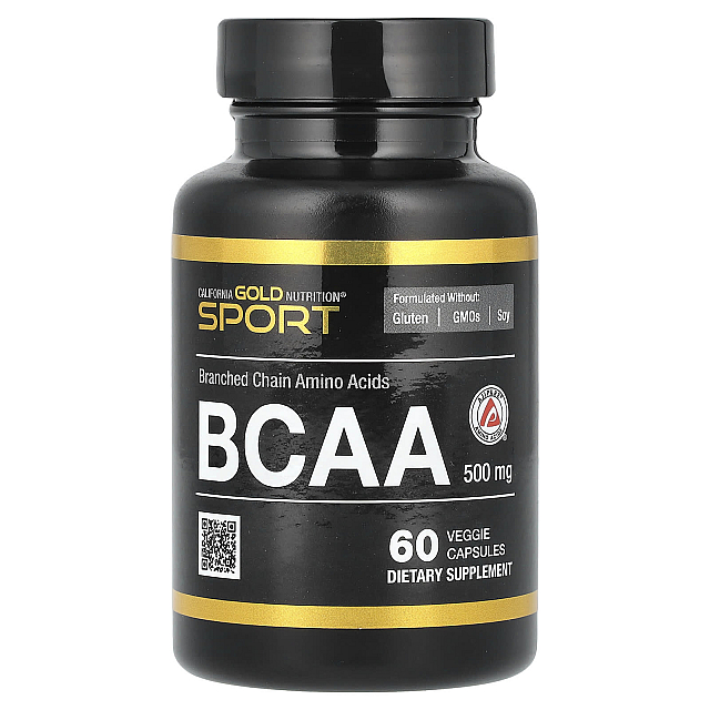 BCAA AjiPure Branched Chain Amino Acids 2:1:1 500 mg (60 Veggie Capsules)