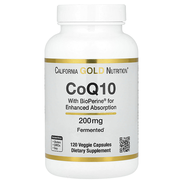 CoQ10, Ubiquinone USP with Bioperine Black Pepper Extract, Enhanced Bioavailability, 200 mg (120 Veg Caps)