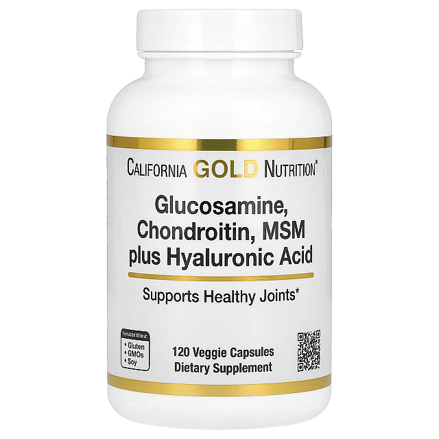 Glucosamine, Chondroitin, MSM Plus Hyaluronic Acid	(120 Veggie Caps)