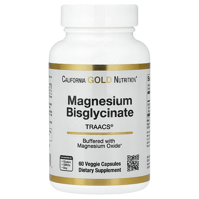 Magnesium Bisglycinate Formulated with TRAACS 100 mg per Cap	(60 Veggie Capsules)