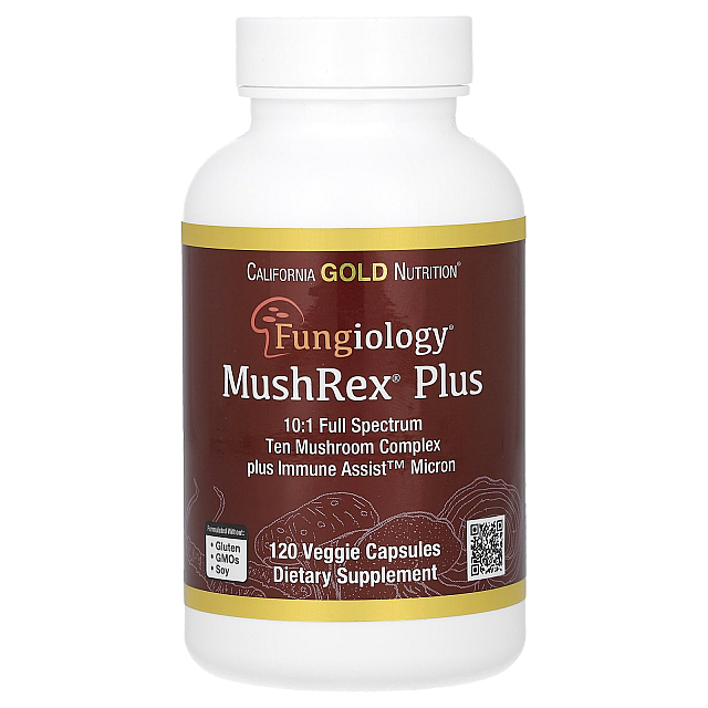 MushRex Plus, Full-Spectrum Ten Mushroom Complex  (120 Plantcaps)