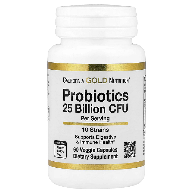 Probiotics 10 Strain Blend 25 Billion CFU (60 Veggie Capsules)
