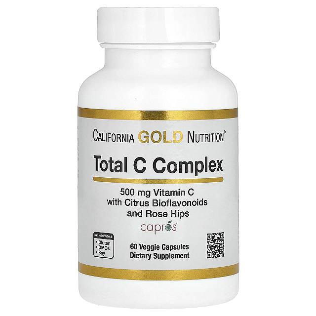 Total C Complex 500 mg with Citrus Bioflavonoids and rose hips (60 veg caps)  