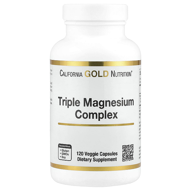 Triple Magnesium Complex, Malate, Citrate and Bisglycinate Chelate 105 mg per Caps (120 Veggie Capsules)