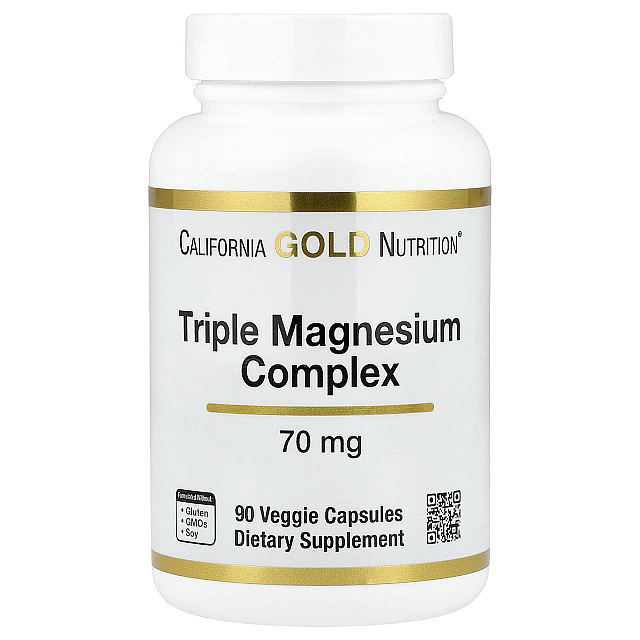 Triple Magnesium Complex 70 mg (90 Veggie Capsules)