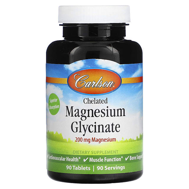 Chelated Magnesium Glycinate 200 mg	(90 tabs)