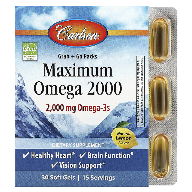 Maximum Omega 2000 mg (30 soft gels) Natural lemon 