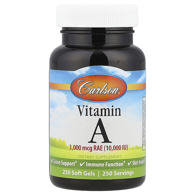 Vitamin A 3 000 mcg RAE 10 000 IU (250 Soft Gels)