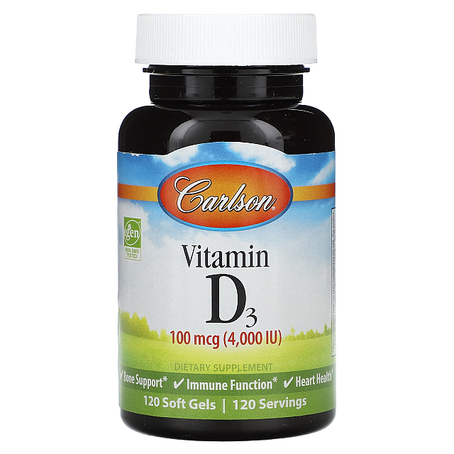 Vitamin D3 100 mcg 4 000 IU (120 Soft Gels)