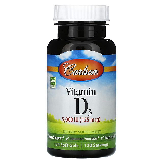 Vitamin D3 125 mcg 5 000 IU (120 Soft Gels)
