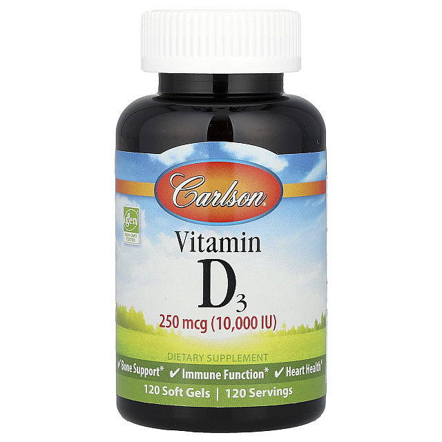 Vitamin D3 250 mcg 10 000 IU (120 Soft Gels)
