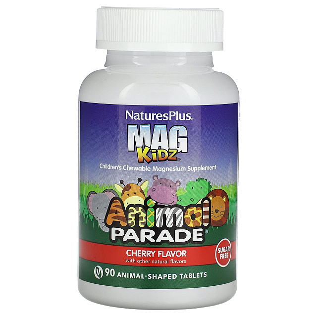 MagKidz Animal Parade Children Chewable Magnesium (90 animal-shaped tabs) Cherry