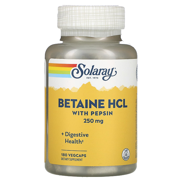 Betaine HCl with Pepsin 250mg (180 veg caps)  