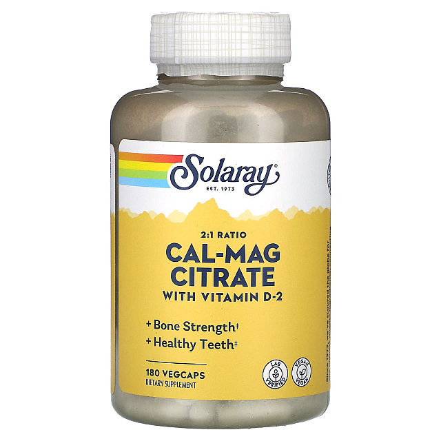 Cal-Mag Citrate with Vitamin D-2 2:1 Ratio (180 veg caps)  