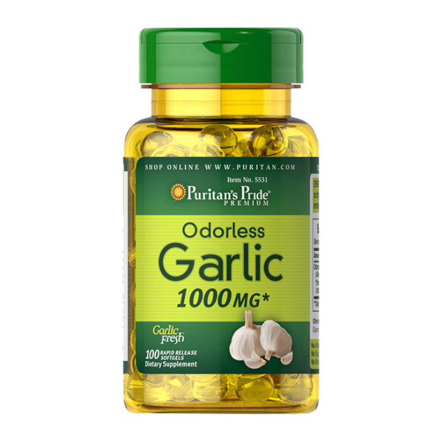 Odorless Garlic Extract 1000 mg (100 softgels)  