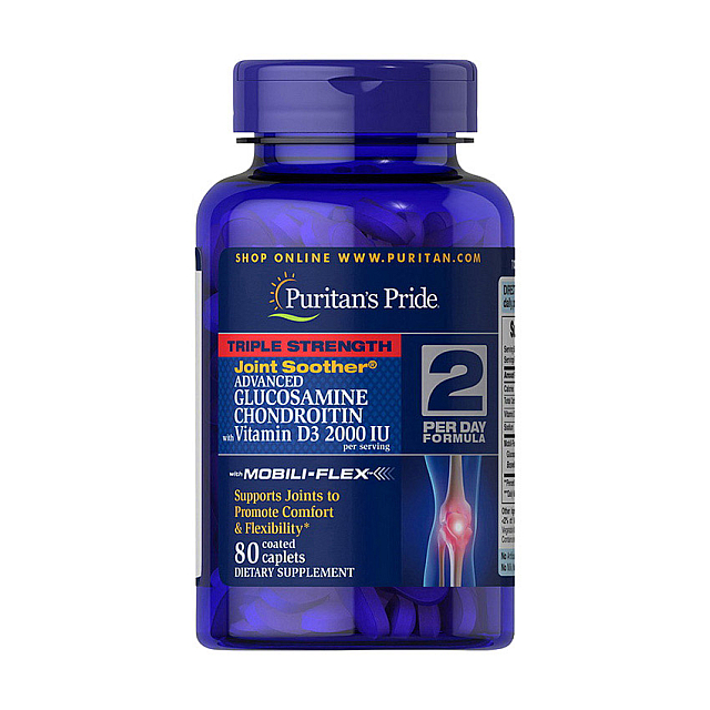 Triple Strength Glucosamine & Chondroitin with Vitamin D3 2000 IU (80 caplets)  