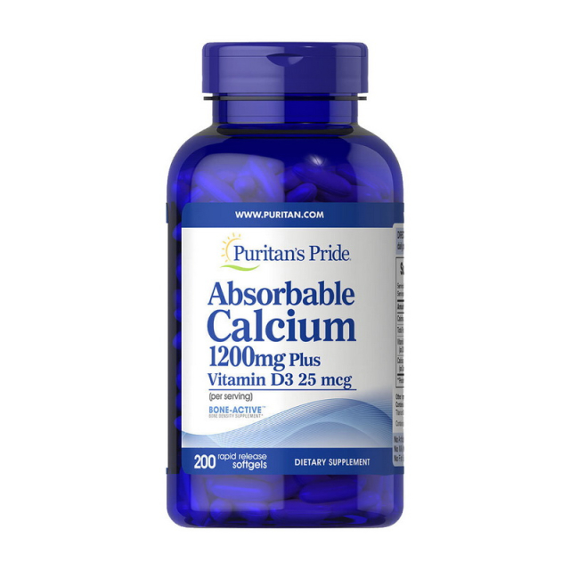 Absorbable Calcium 1200 mg Plus Vitamin D3 25 mcg (200 softgels)  