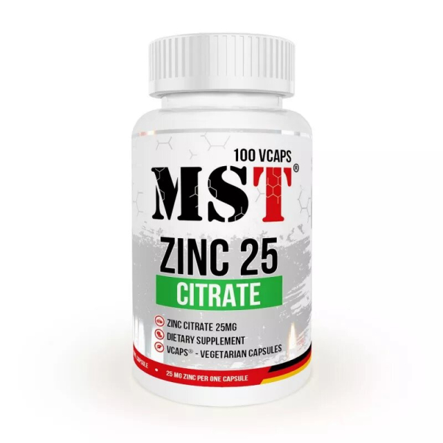 Zinc 25 Citrate (100 veg caps)  