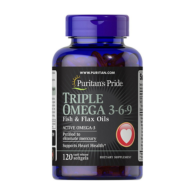 Triple Omega 3-6-9 Fish, Flax & Flax Oils (120 softgels)  