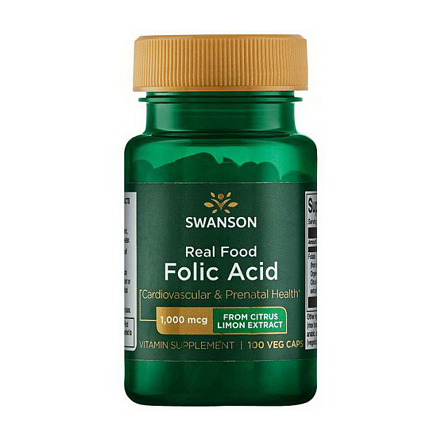 Real Food Folic Acid 1000 mcg (100 veg caps)  