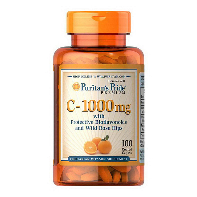 C-1000 mg with bioflavonoids and wild rose hips (100 caplets)  