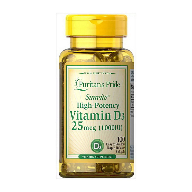 Vitamin D3 25 mcg (1000 IU) (100 softgels)  