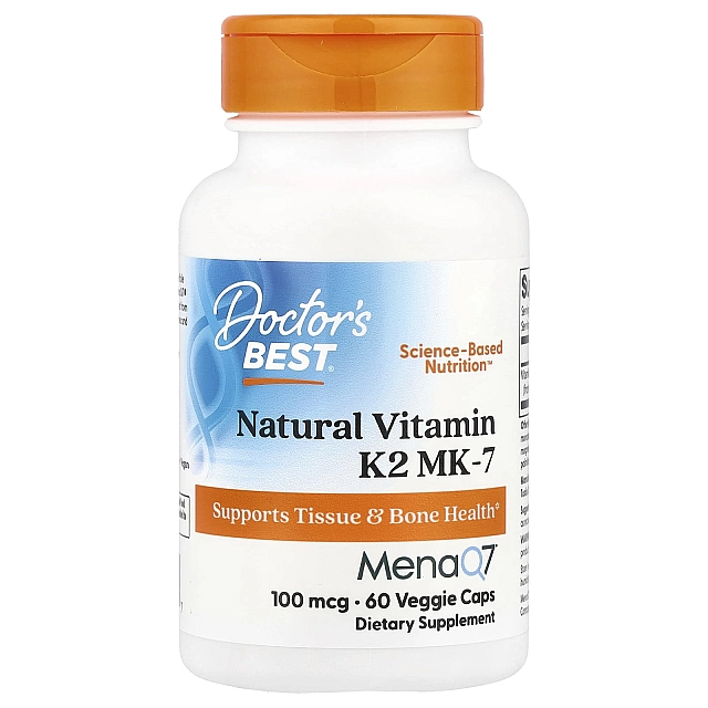 Natural Vitamin K2 MK-7 100 mcg (60 Veggie Caps)