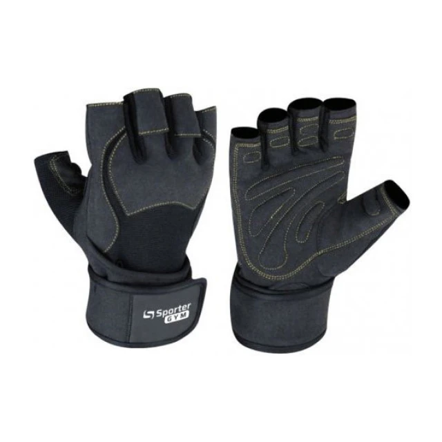 Weightlifting Gloves Black-Yellow (M size)  