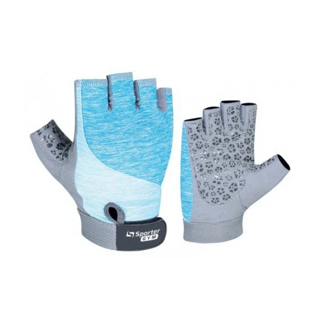 Weightlifting Gloves Grey-Blue (S size)  