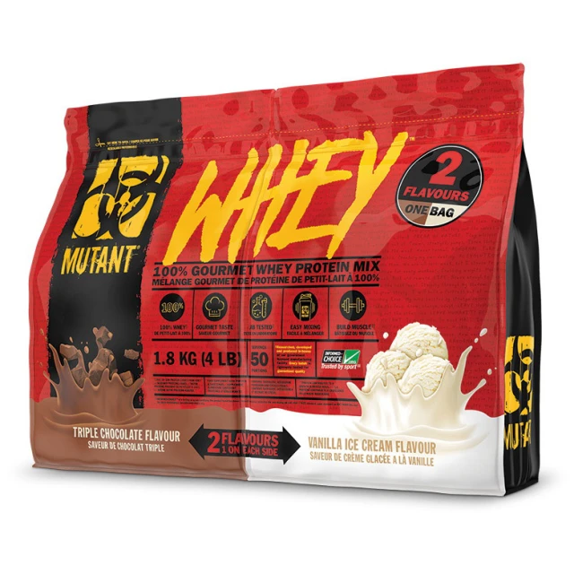 Mutant Whey 2 Flavours one bag (1,8 kg) triple chocolate & chocolate fudge brownie 