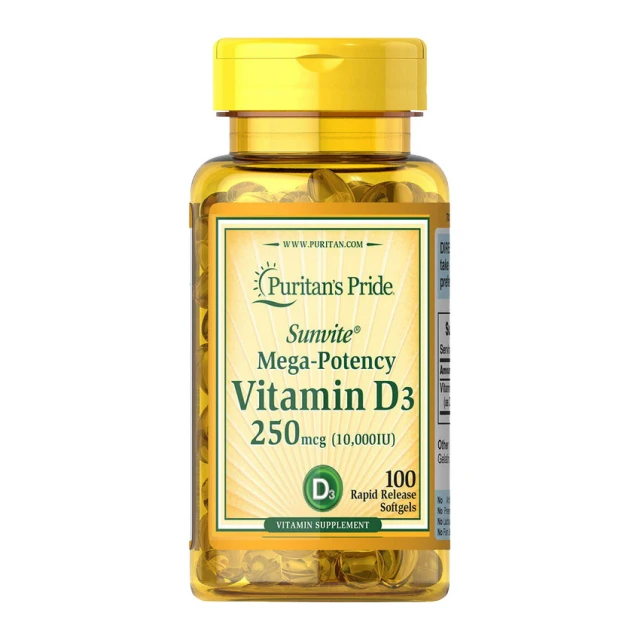 Vitamin D3 250 mcg (10,000 IU) (100 softgels)  