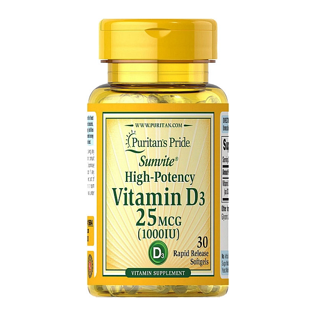 Vitamin D3 25 mcg (1000 IU) (30 softgels)  